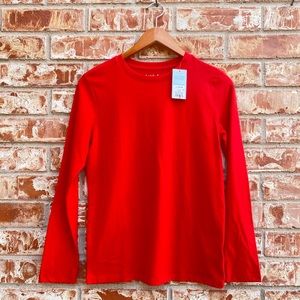 NWT Cat & Jack Red Long-sleeve T-shirt Size Large (12-14)